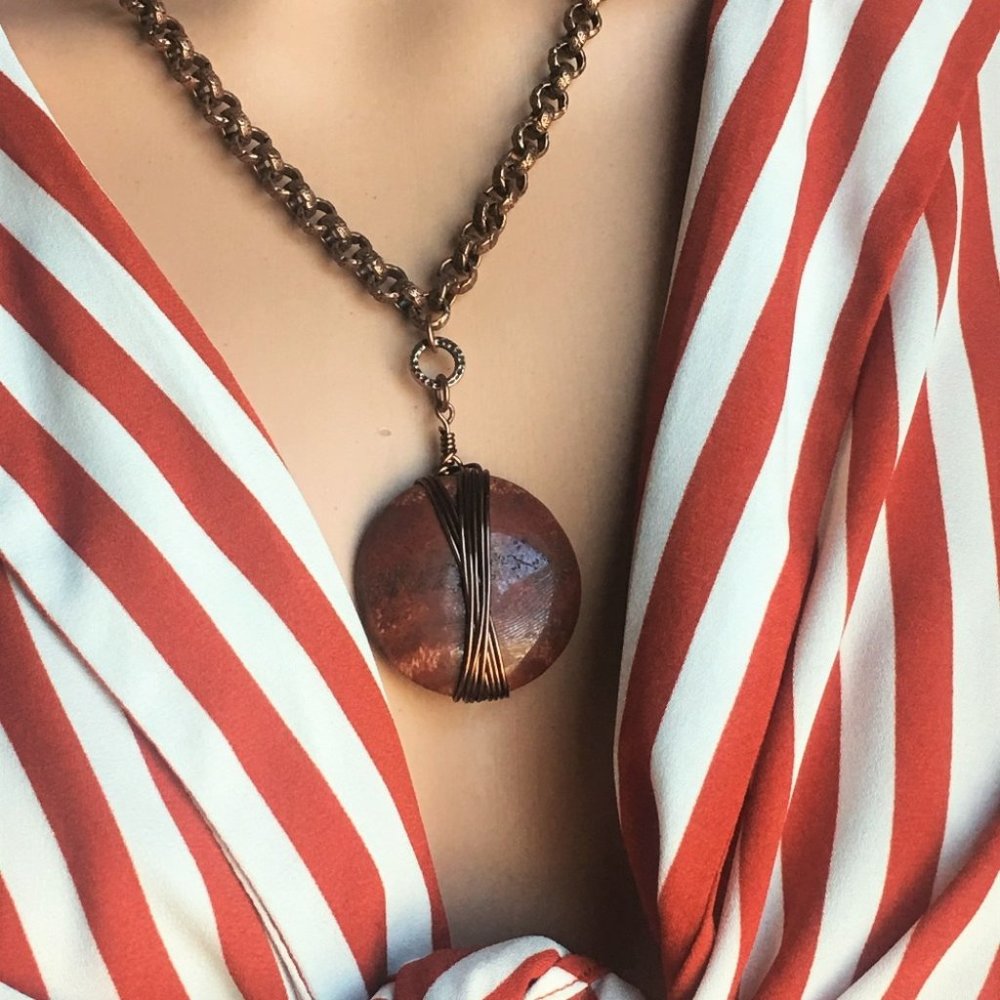 Red Jasper Creek Pendant Necklace